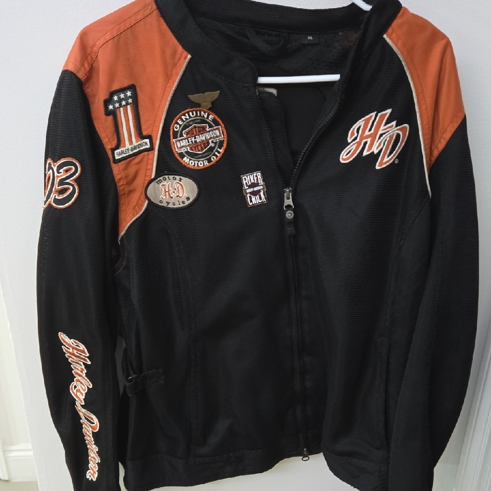 Harley-Davidson Black and Orange Riding Jacket